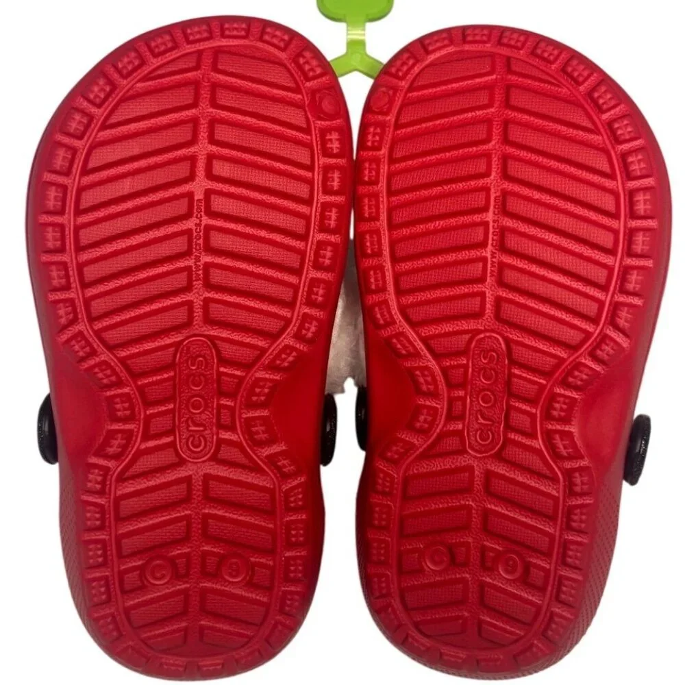 Crocs Classic Lined Santa Clogs Red Toddler Size 9 Kids Christmas Shoes